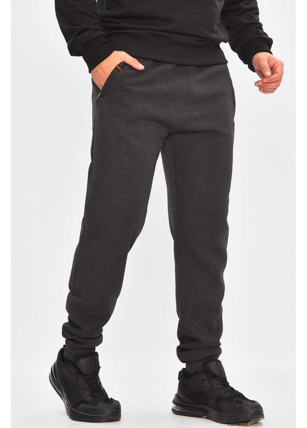 Темно-серые спортивные демисезонные прямые брюки Let's Shop