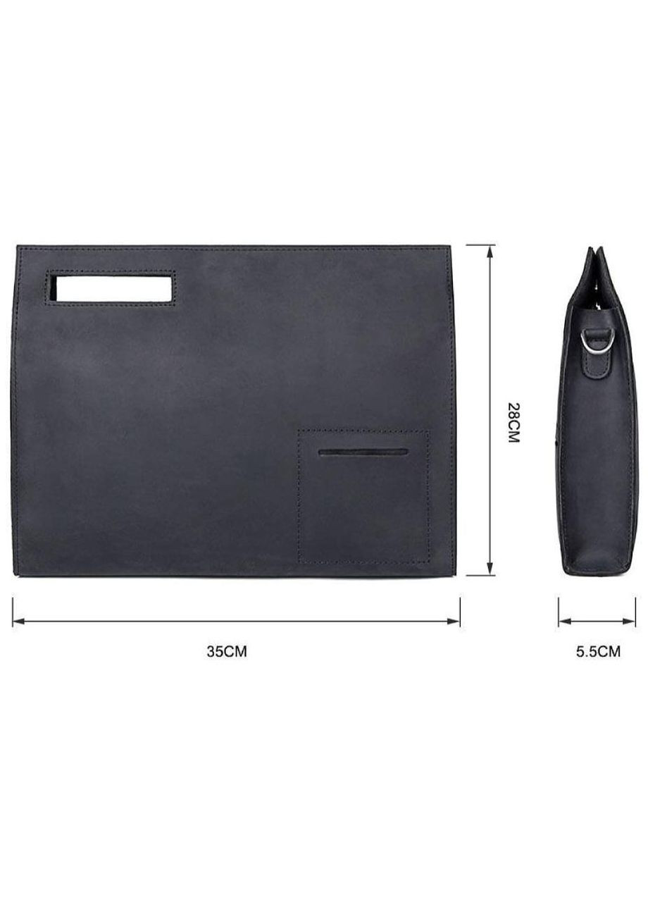 Сумка портфель через плече із натуральної шкіри чоловіча для документів формату А4 велика Чорний 40249 John McDee (361348746)