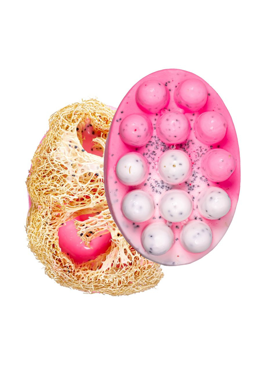 Натуральное мыло скраб с люфой с ароматом клубники Top Beauty (367988955)