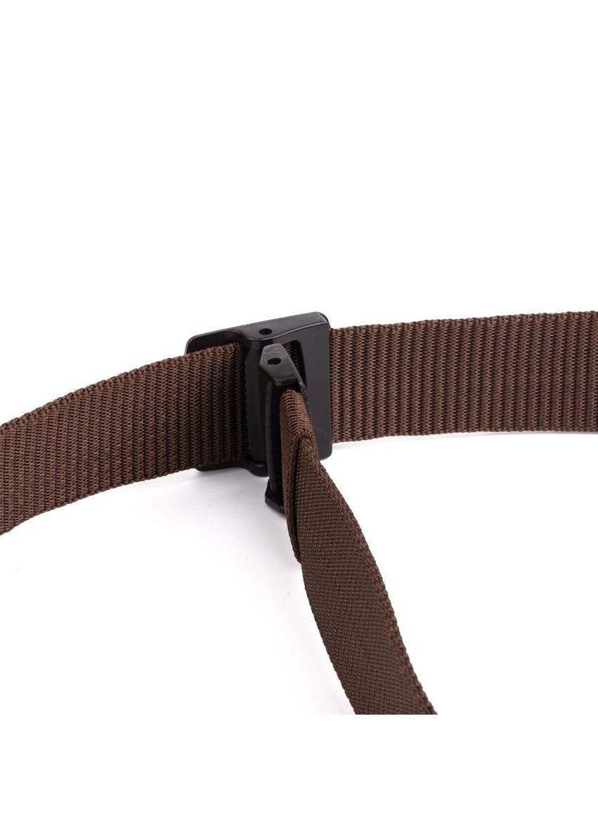 Тканинний чоловічий ремінь коричневий 20229 Vintage (329196829)