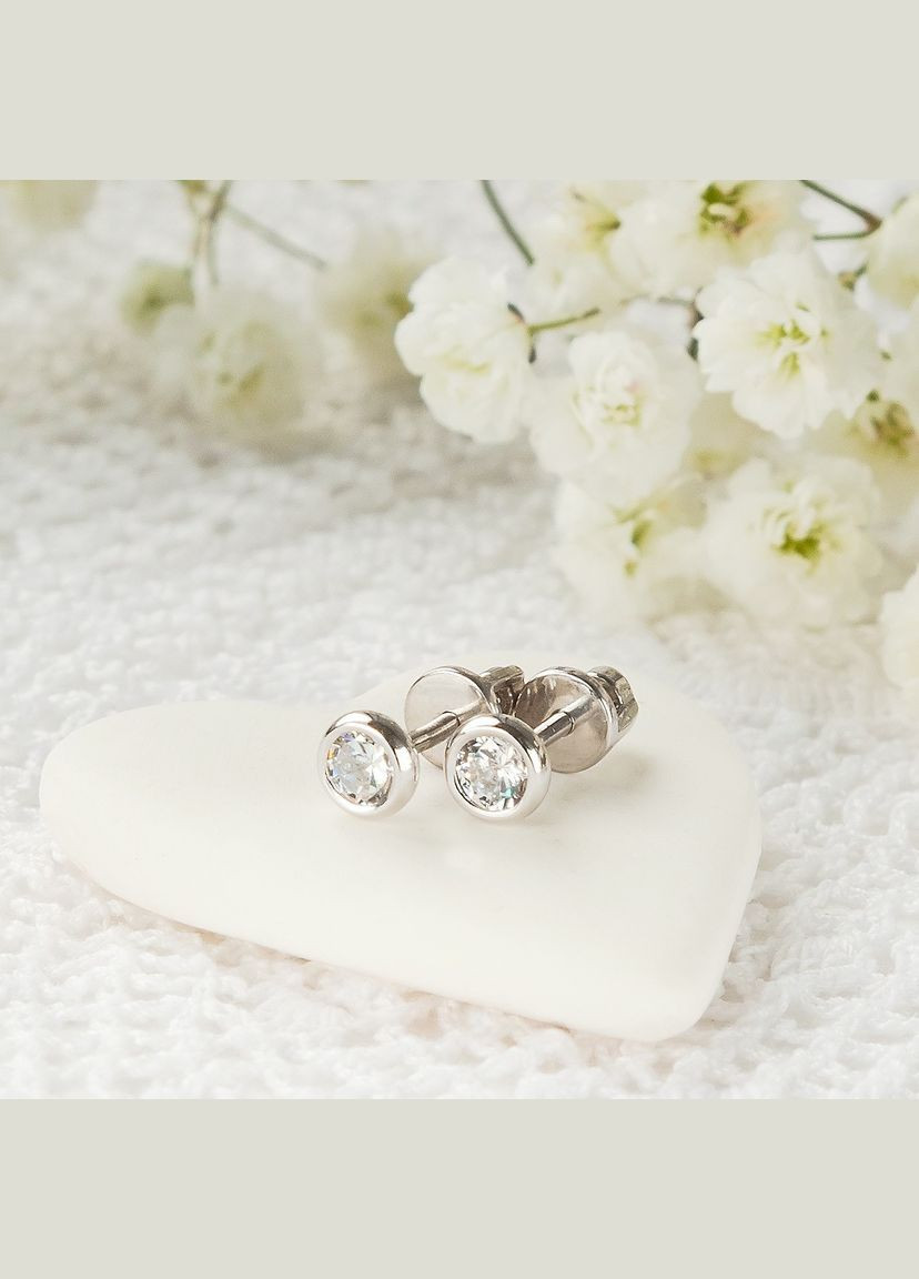 Серебряные серьги с фианитами. Каштан (342334977)