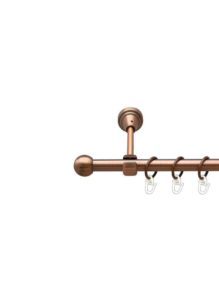 Карниз Шар Болонь металлический однорядный открытый гладкая труба Медь 16 мм 160 см (00-00019323) ORVIT (300693242)
