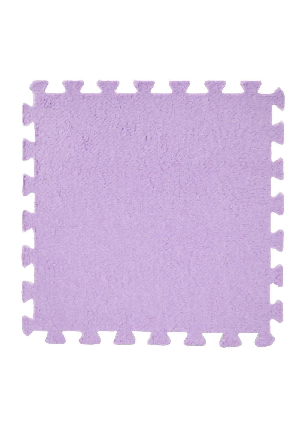 Дитячий м'який плюшевий ворсистий килимок пазл для складання великого килима один елемент 30×30 см (481255-Prob) Ліловий Unbranded (358649241)