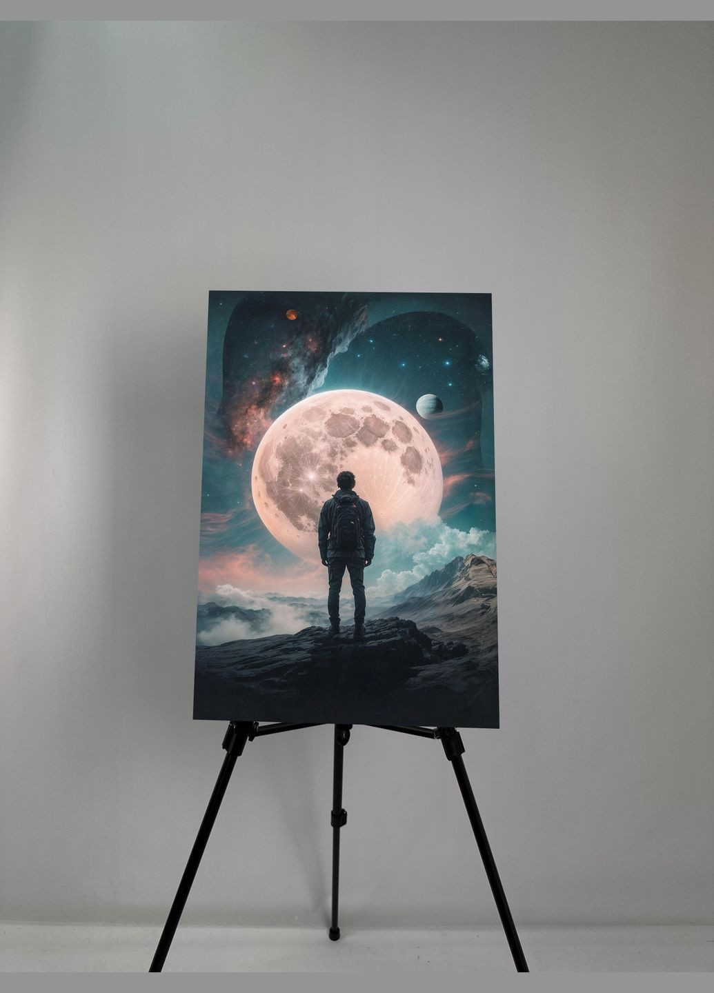 Картина на металле с принтом "Лунный свет", 38/60см (1792) Hand Made (358897547)