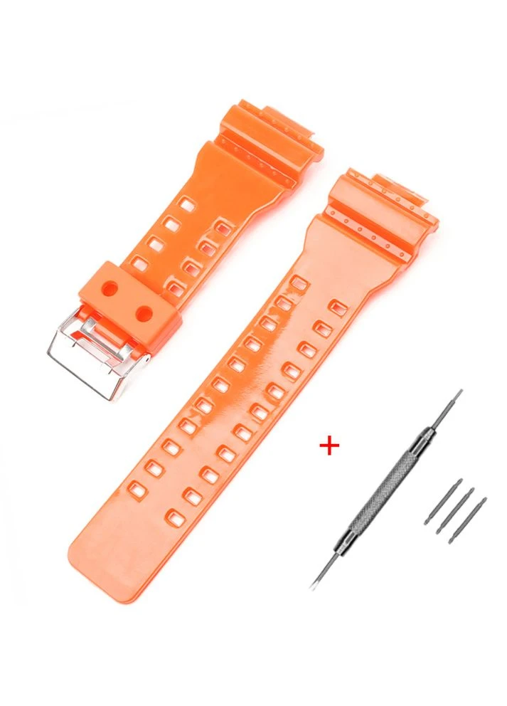 Ремешок для G-Shock GA-100/110 Orange-Glossy SI No Brand (387393700)