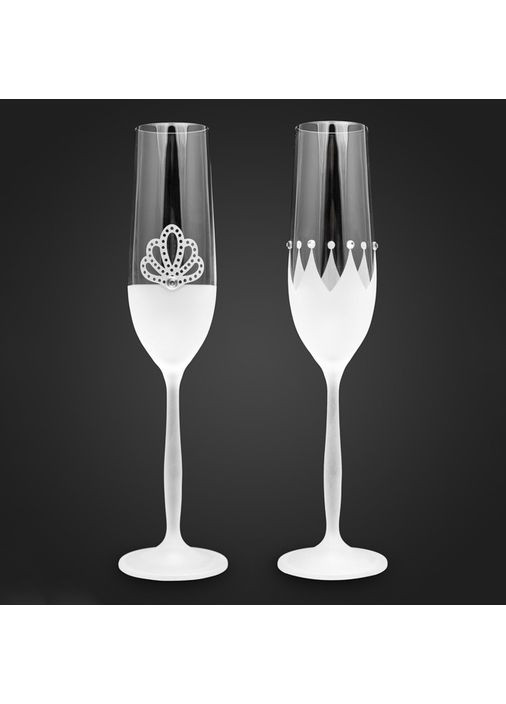 Свадебные бокалы для молодых из Swarovski, в форме корон. No Brand (369162528)