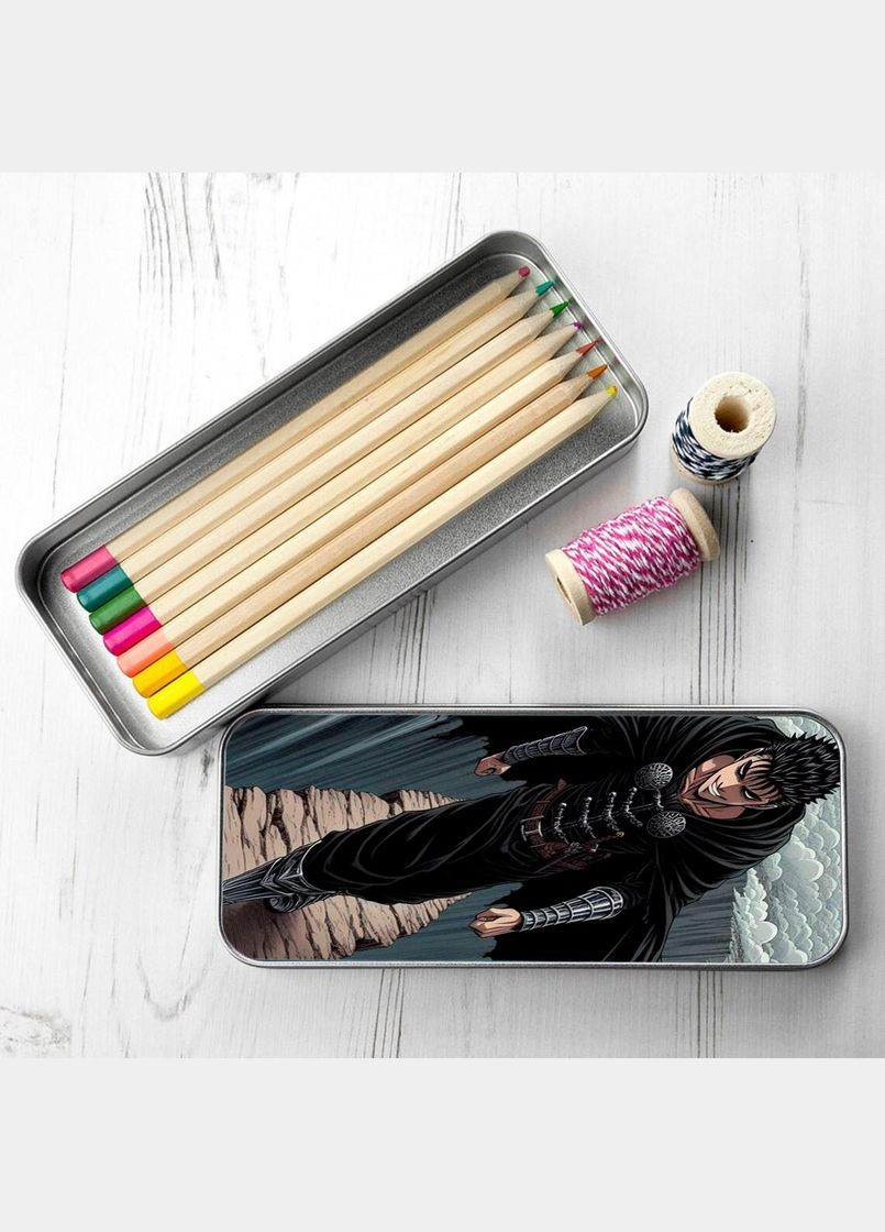 Органайзер для канцелярских принадлежностей металлический, кейс для мелочей Аниме Берсерк #004 7*18 см Silver No Brand (309157498)