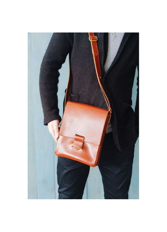 Сумка чоловіча через плече шкіряна Esquire світло-коричнева BlankNote (302008814)