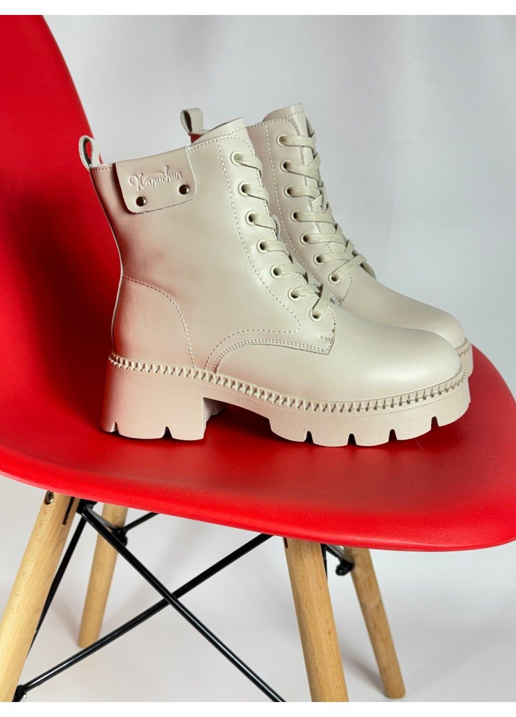 Зимние 250 ботинки зимние бежевые кожаные KDSL