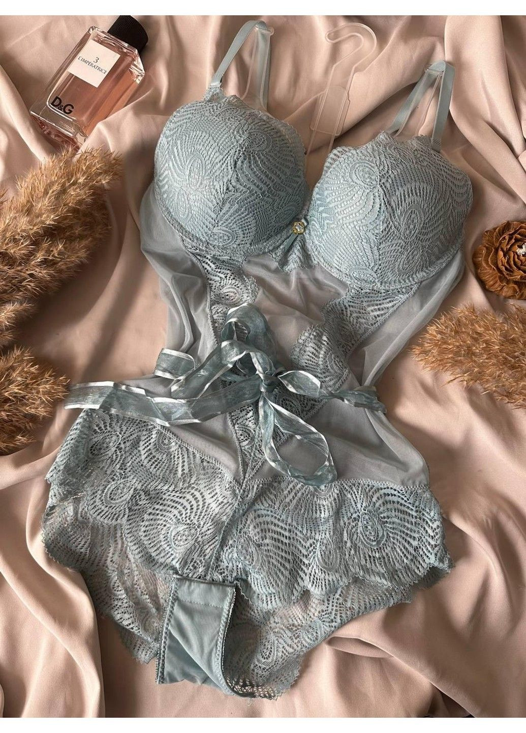 Боді-білизна жіноче 2153 блакитний Porlloma (315049895)