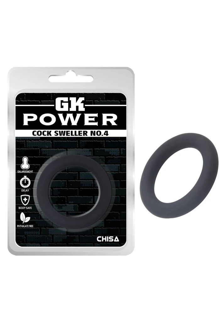 Кольцо эрекционное GK Power Cock Sweller №4, черное Chisa (372149411)
