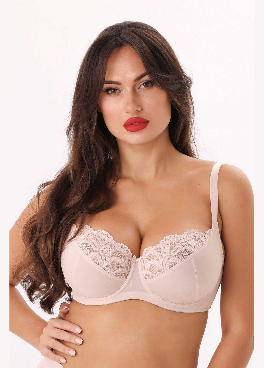 Світло-рожевий брасьер м'який бюстгальтер з кісточками Kalyna з кісточками