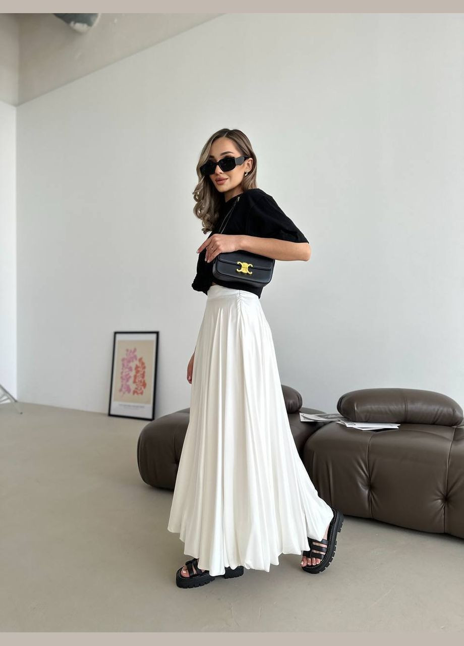 Белая офисная, повседневная, праздничный, вечерний идеальная женская юбка шёлк SAVOY BRAND