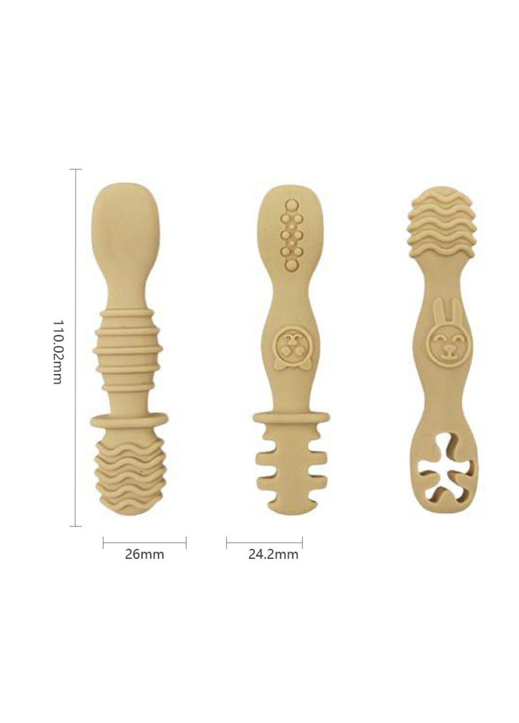 Набір дитячих тренувальних ложечок Без бренду, для прийому їжі дітям від 6 міс., Синій (121352) No Brand (315932781)