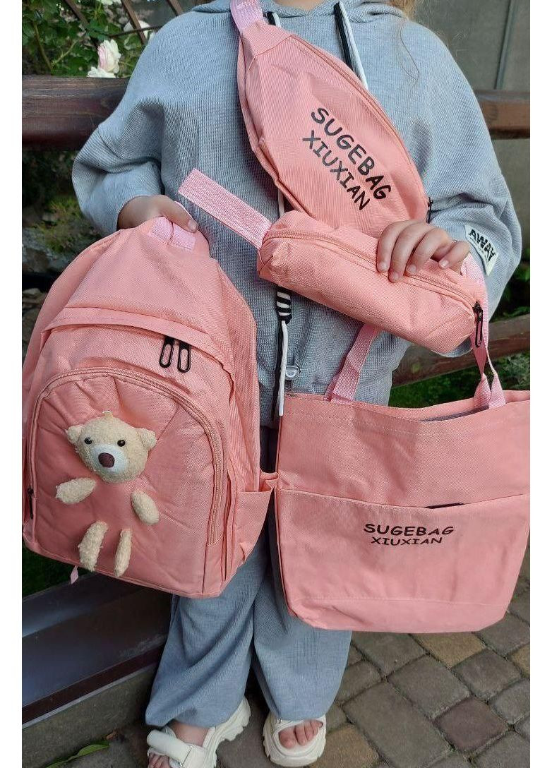 Комплект школьных рюкзаков 5 в 1, рюкзак, шопер, пенал, клатч, мешочек, брелки в комплекте No Brand (366817627)