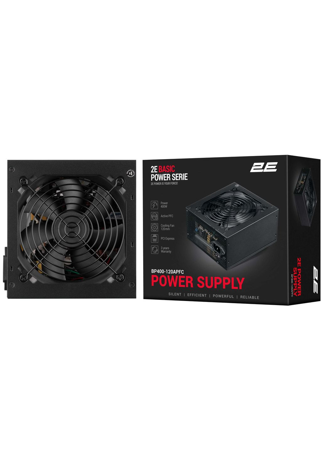 Блок живлення Basic Power (400W), 80%, 120мм, 1xMB 24pin(20+4), 1xCPU 8pin(4+4), 3xMolex, 4xSATA, 1xPCIe 8pin(6+2) 2E (314780707)