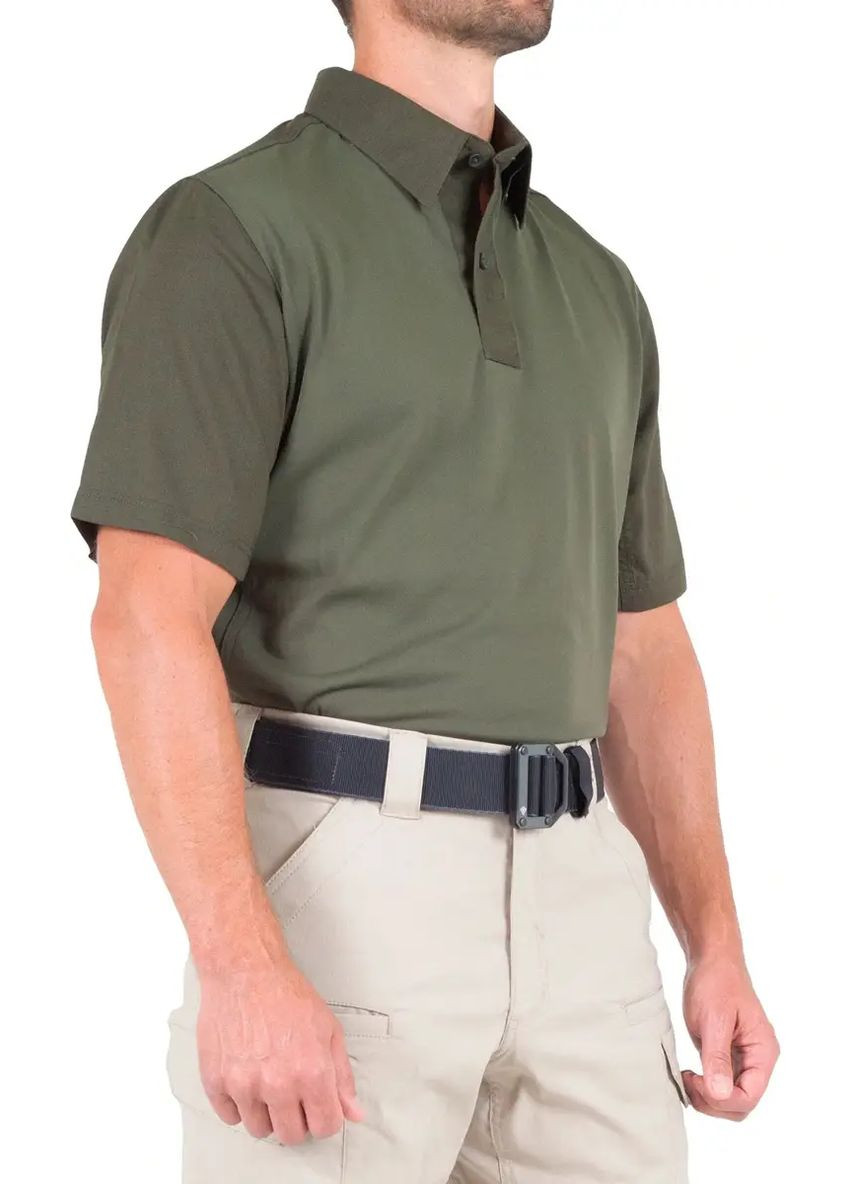 Зеленая тенниска поло first tactical men’s v2 pro performance short sleeve shirt green No Brand