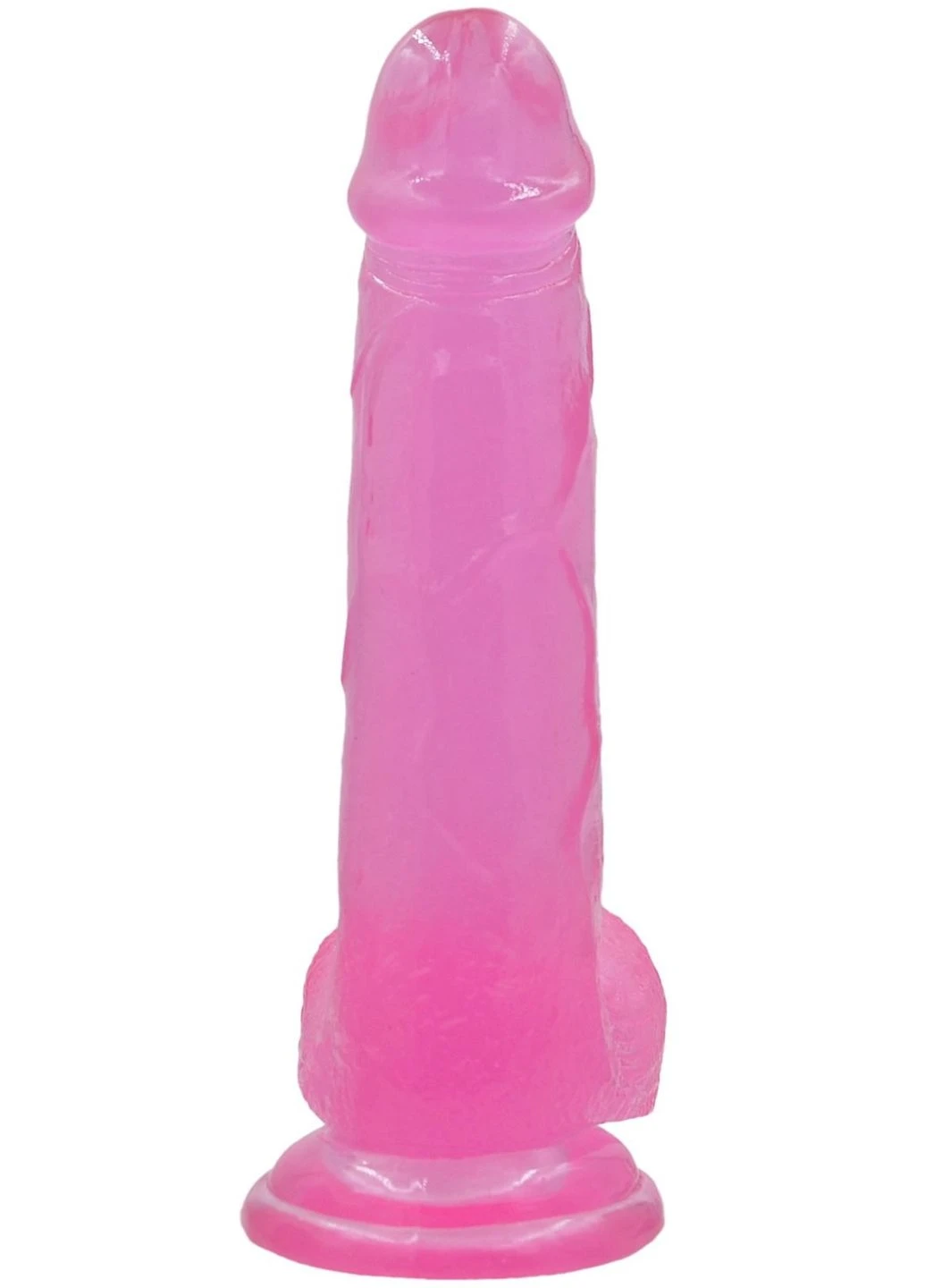 Фаллоимитатор с мошонкой Jelly Studs Crystal Dildo Large 8 Pink - CherryLove Lovetoy (329152993)
