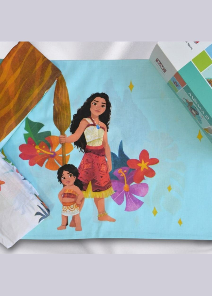 Дитяча постільна білизна полуторна з простирадлом на резинці Ранфорс Ваяна Moana T40801 Tac (324771327)