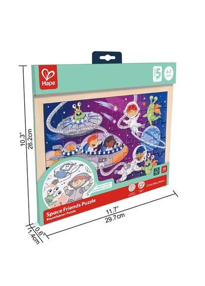 Пазл Прибульці з розмальовкою, 48 елементів () Hape E1644 (370498982)