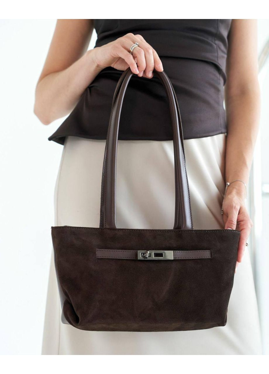 Сумка женская из замши и экокожи с длинными ручками. No Brand (369803077)