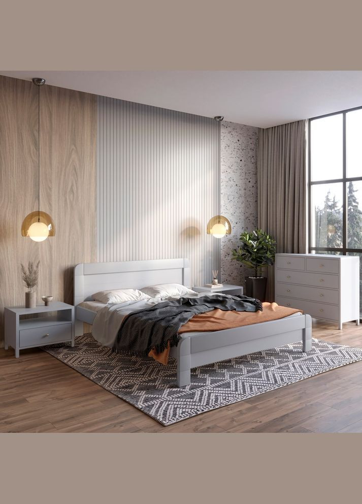 Двоспальне ліжко (підйомний механізм) Тоскана Люкс (RAL 7040) 160х200 см (MBG-1691) Mebigrand (368281965)