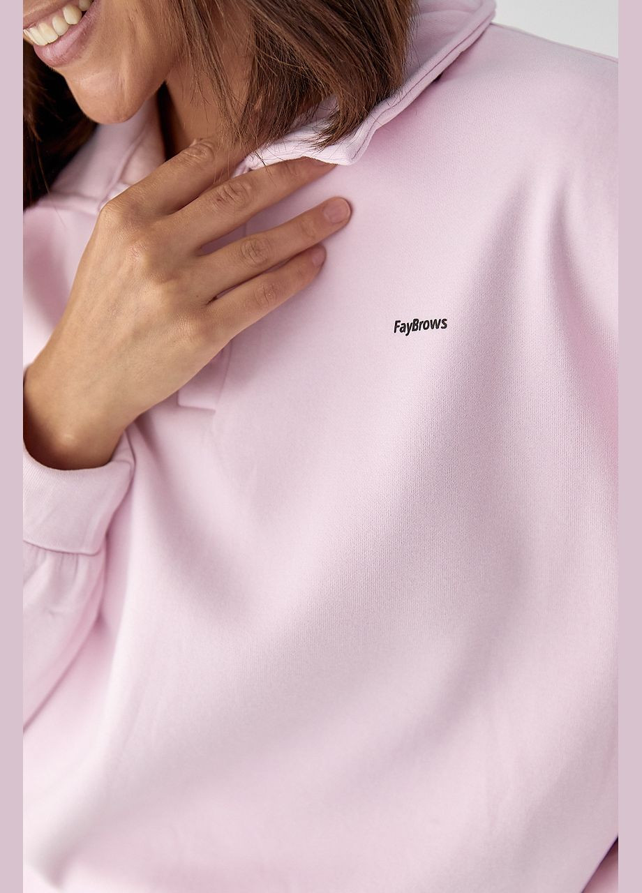 Теплый костюм со свитшотом-поло и прямыми брюками Lurex (346493787)