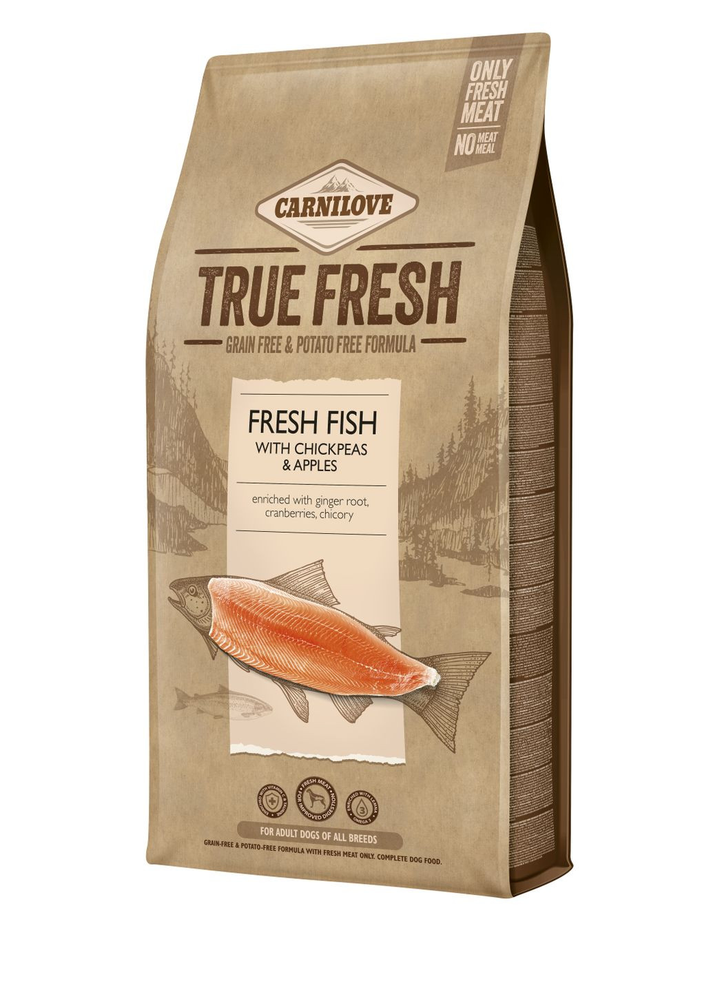 Сухой корм для собак True Fresh FISH for Adult dogs с рыбой 11.4 кг (8595602546015) Carnilove (279565383)