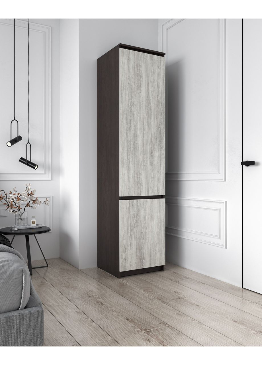 Закритий пенал із полицями MT-217 500*2117*498 венге темний/бетон No Brand (358928714)