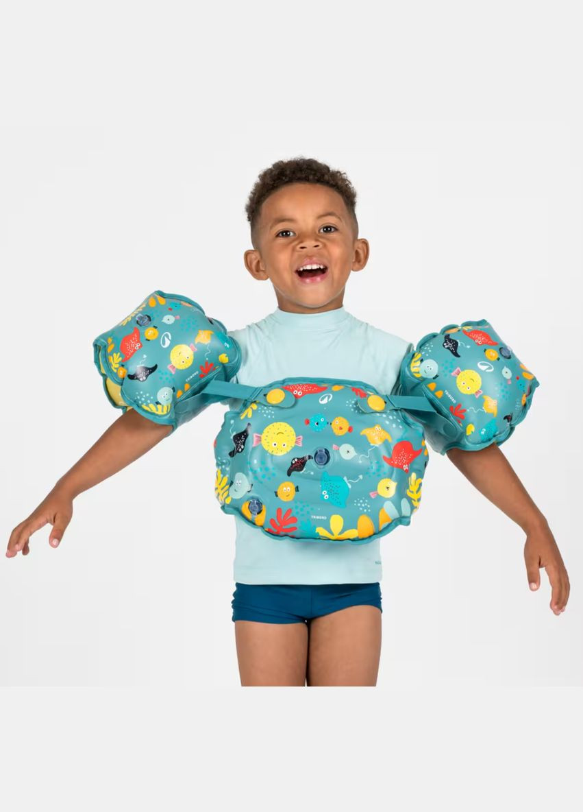 Дитячий Пояс з Нарукавниками для Води Tiswim Savanna (від 2 до 6 років 15 - 30кг) Зелений Nabaiji (336550052)