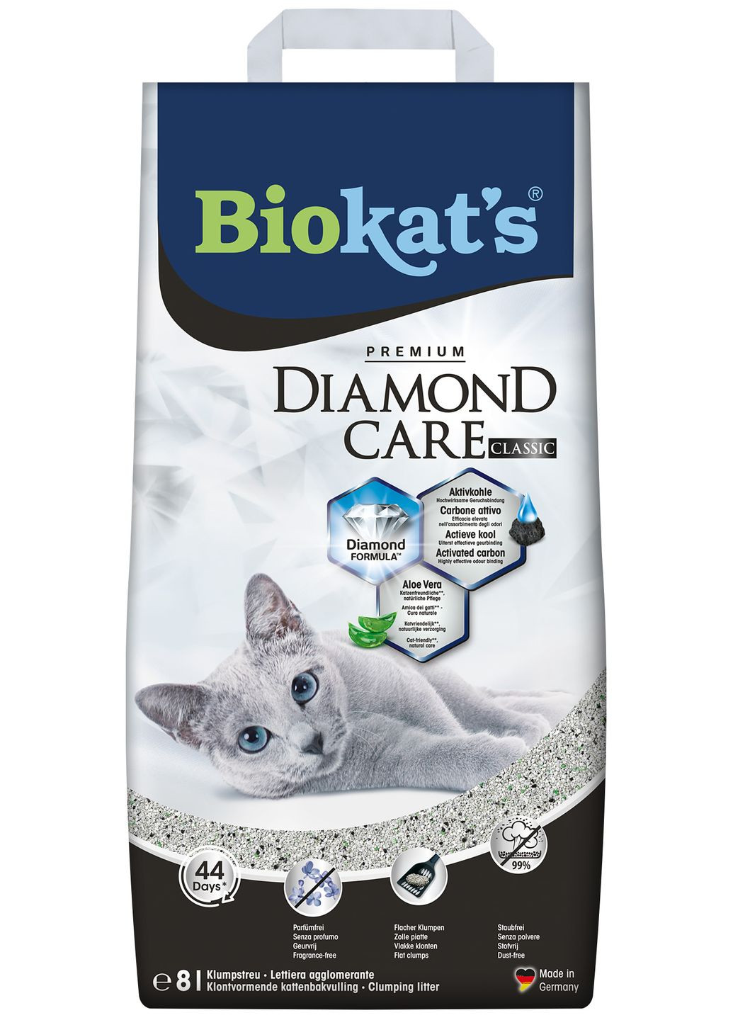 Наполнитель для кошачьего туалета Dimond Care Classic Бентонитовый комкующий 8 л (4002064613253) Biokat's (279569660)