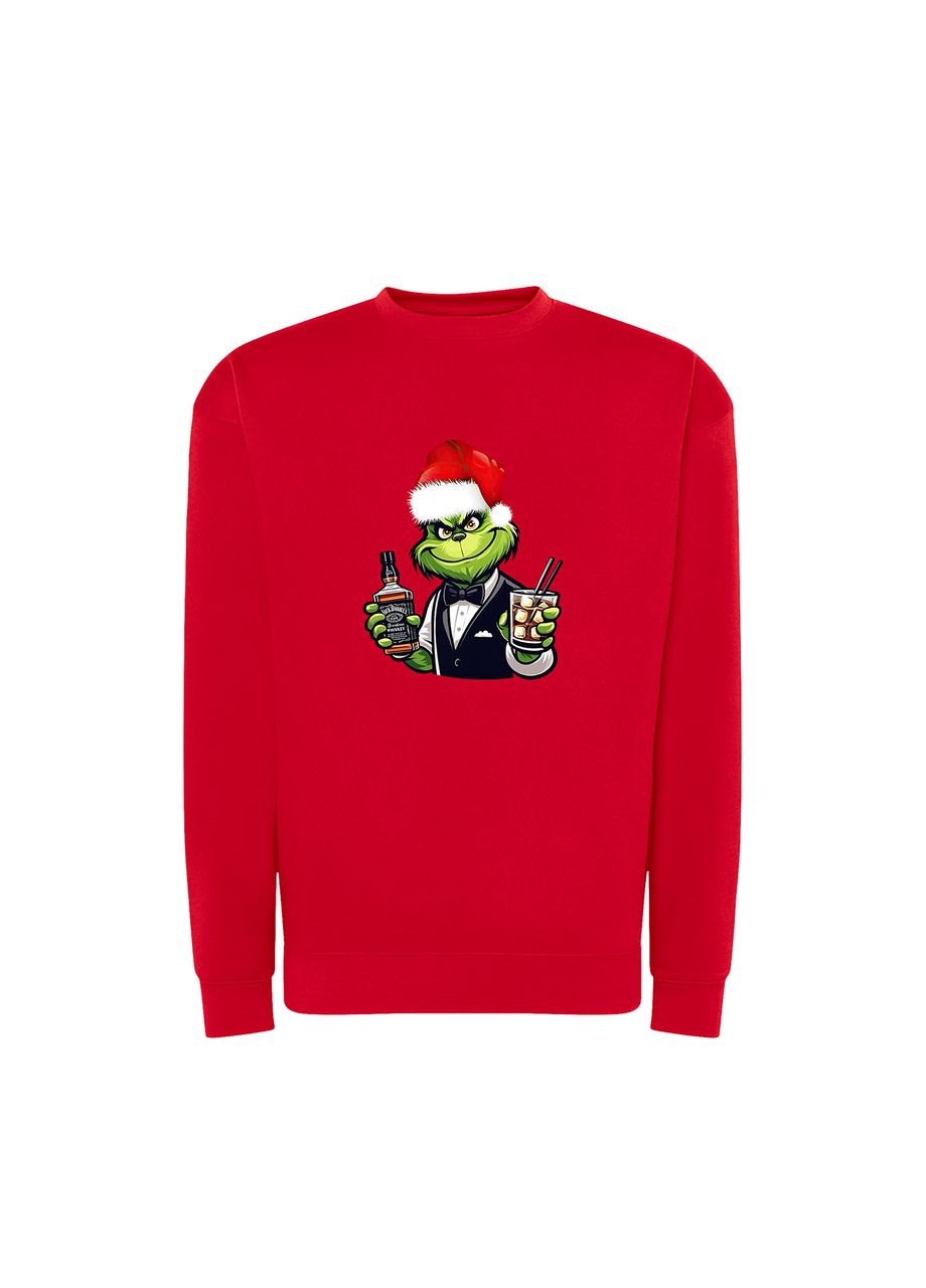 Красный новогодний свитшот с принтом "пьяный дух рождества". гринч (10196999122) ТiШОТКА (368566497)