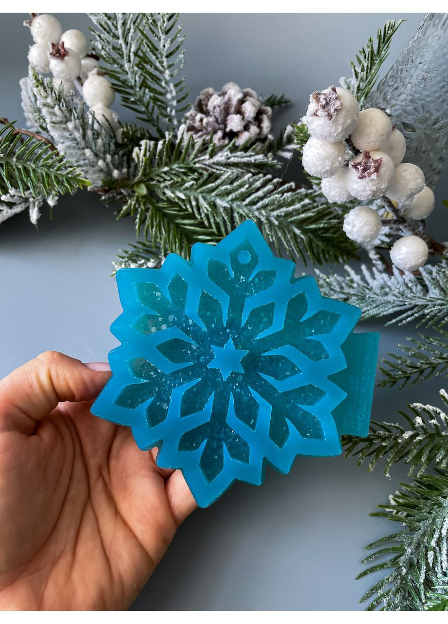Молд кристалічна сніжинка гостра форма для новорічних іграшок на ялинку силіконова форма для епоксидної смоли No Brand (370566902)