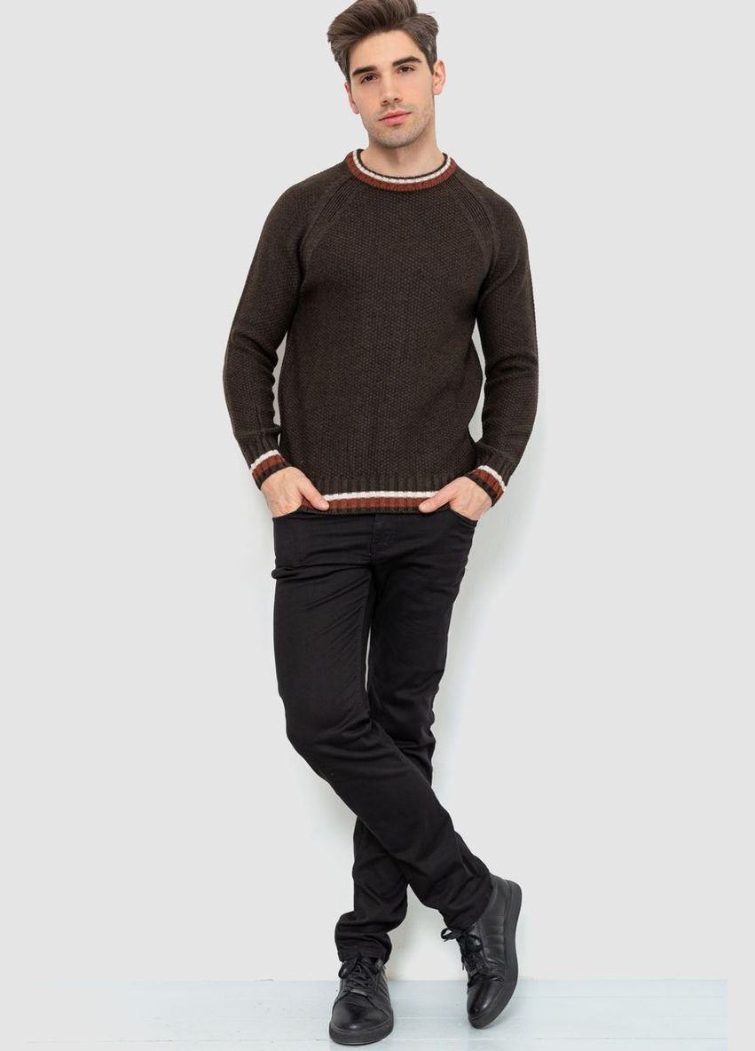 Темно-коричневий зимовий светр чоловічий, колір світло-бежевий, Ager