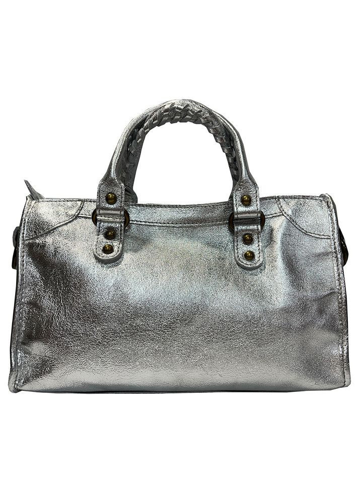 Сумка жіноча шкіряна срібляста (Д/Ш/В) 30/8/17 (см) Felicita (338255867)
