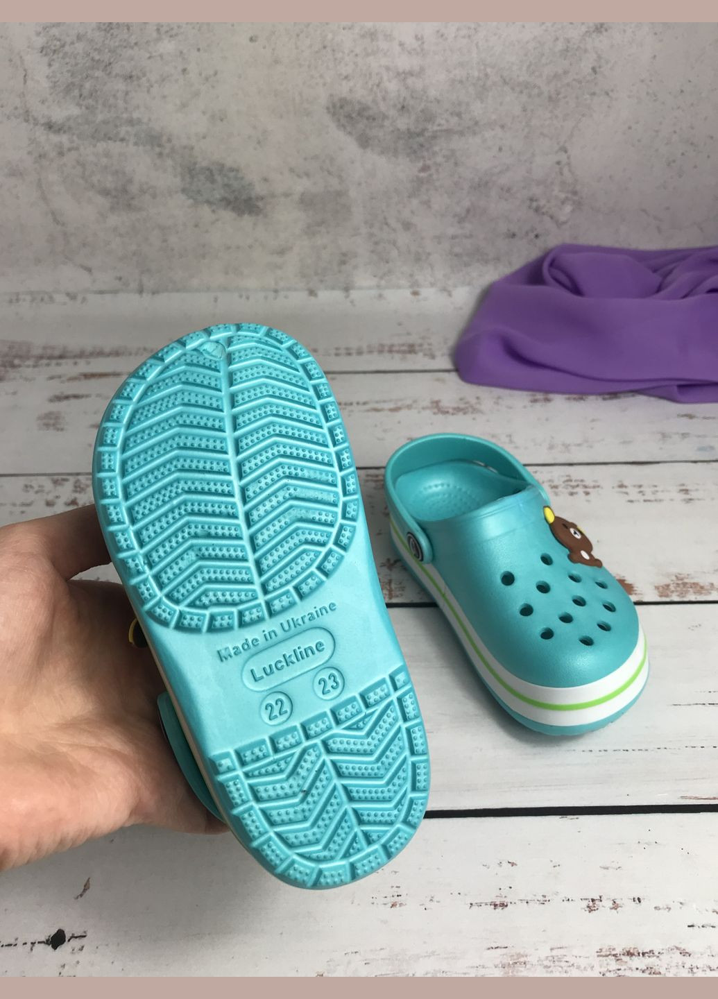 Крокси сабо дитячі Бірюзовий (614) Luck Line (334732274)