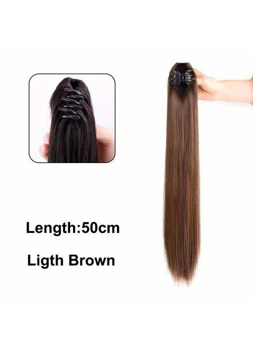 Шиньйон накладний хвіст на шпильці Didaka пряме волосся довжина 50 см "Шатенка". Гарний, густий хвостик China (360603611)