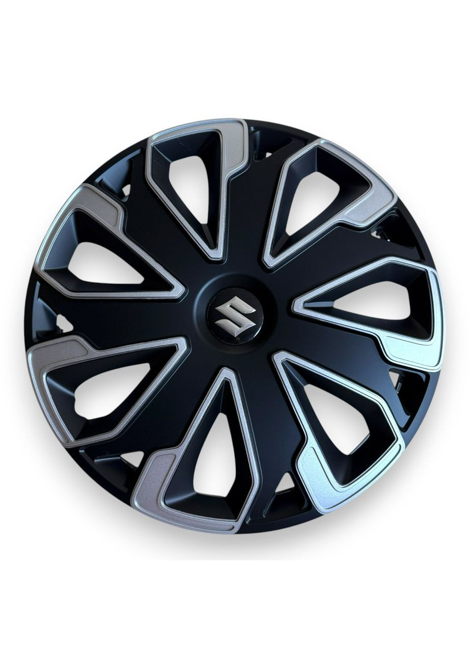 1 штука Колпак на колесо Ultimo Silver Black R16 с логотипом Suzuki колпаки на диски Ультимо Сильвер Блэк Р16 с логотипом Сузуки No Brand (364463805)