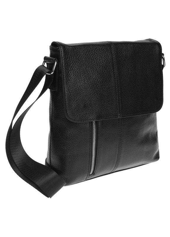 Мужская кожаная сумка K15103-black Borsa Leather (322190037)