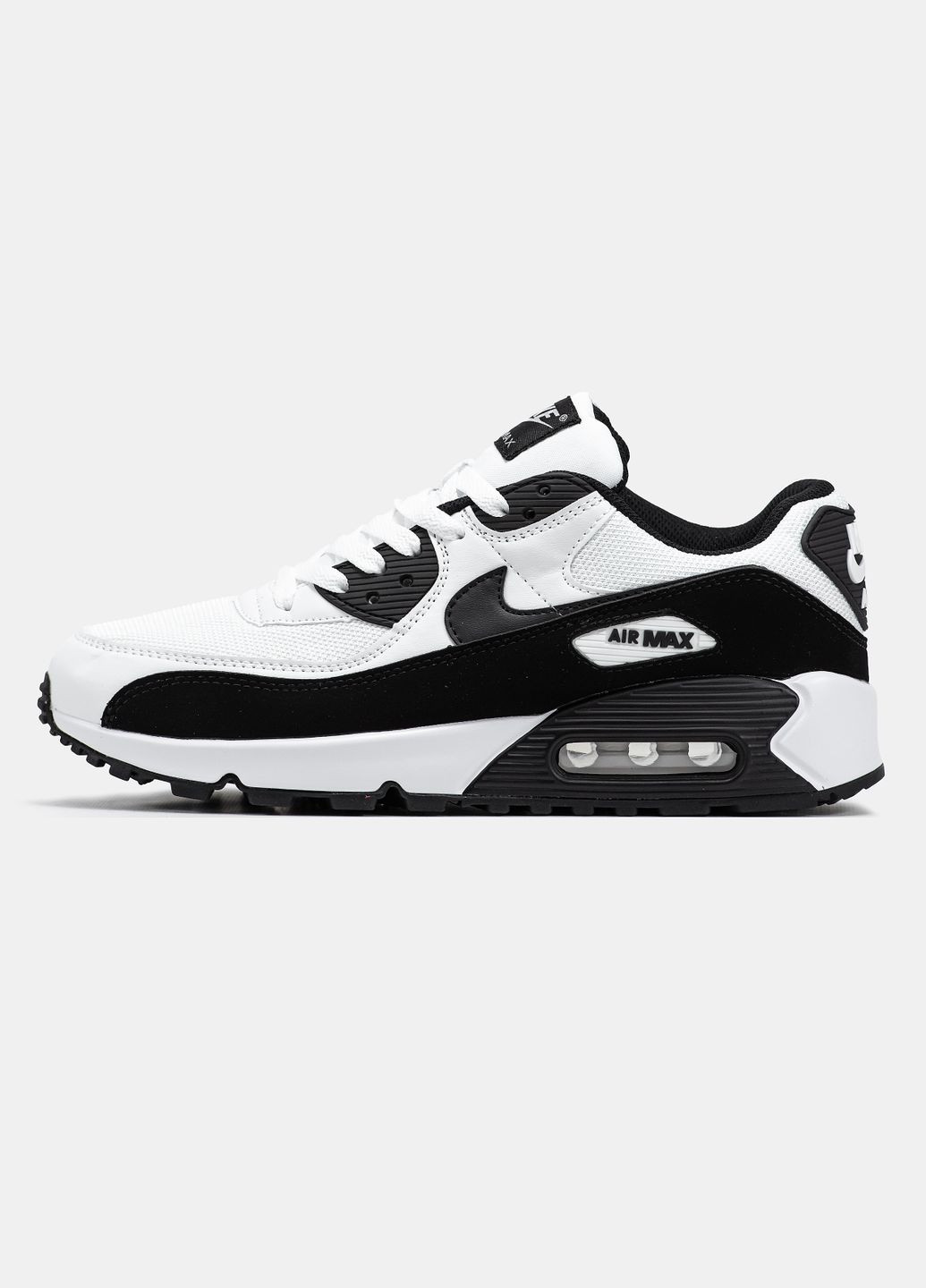Чорно-білі всесезон кросівки чоловічі nike air max 90 black white | найк аір макс 90 чорно-білі No Brand