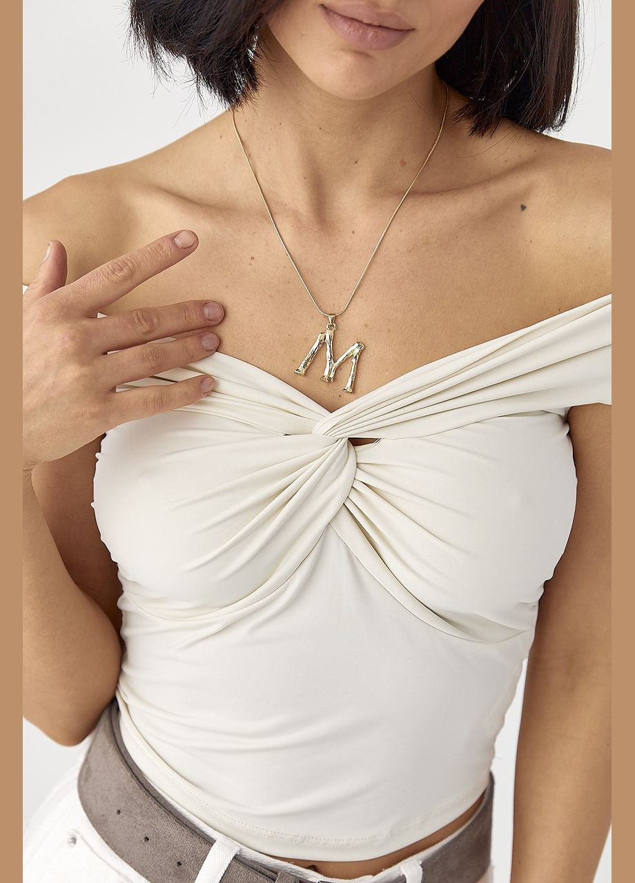 Еластичний топ із переплетенням Lurex (324828127)