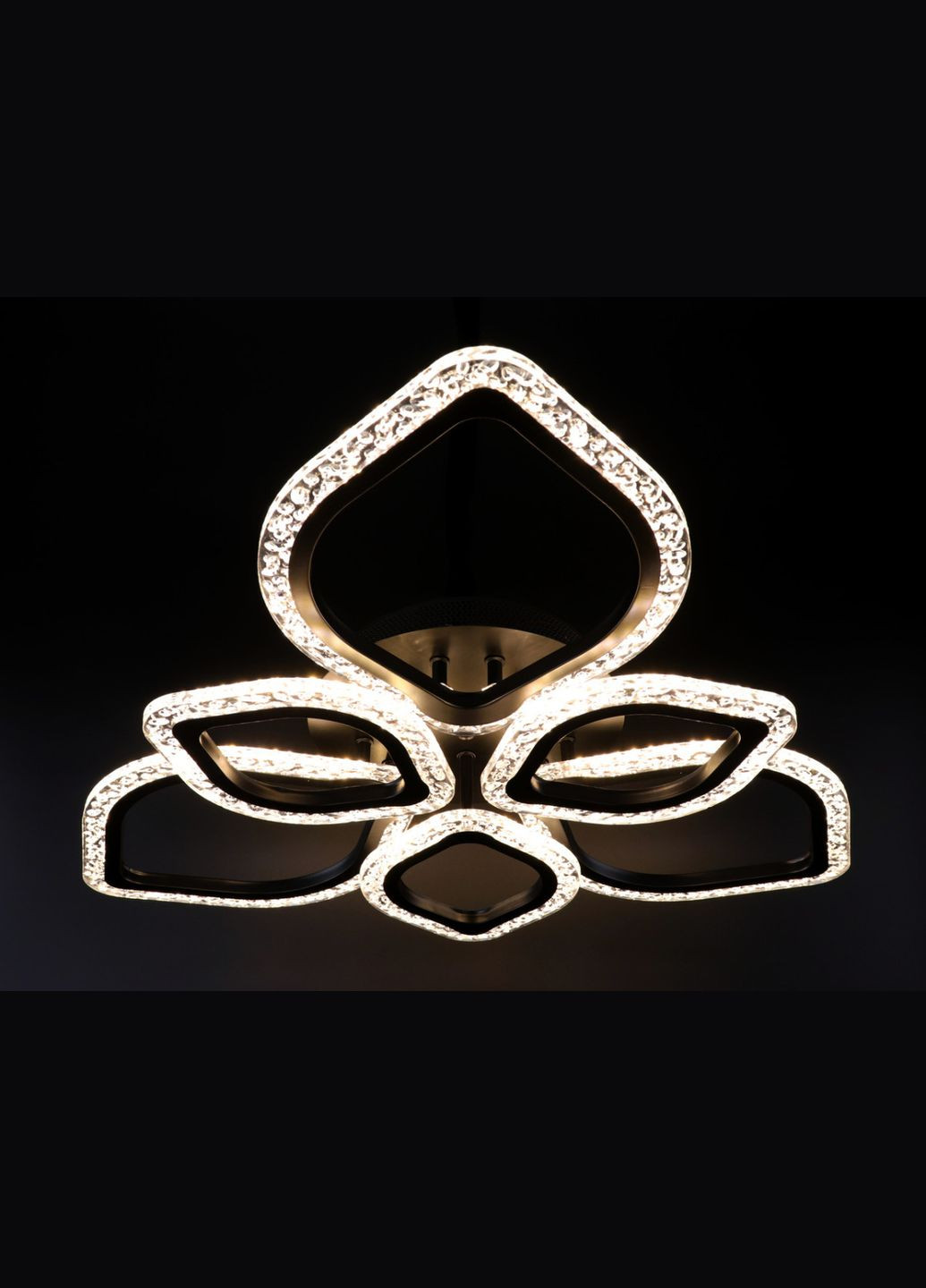 Люстра світлодіодна стельова LED світильник для квартири на стелю лед з пультом 25742 Чорний 10х62х62 см. Sunnysky (364764330)