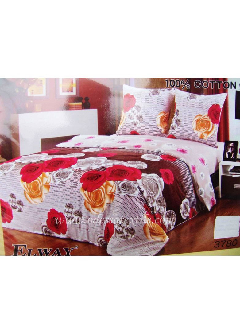 Сімейний комплект постільної білизни 3780 сатин Elway (372713087)
