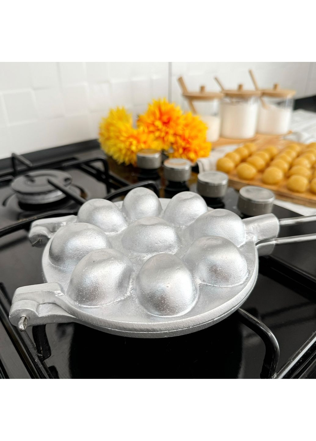 Форма для выпечки крупных орешков с начинкой на плите орешница на 9 половинок крупных орешков Ласунка (301876153)