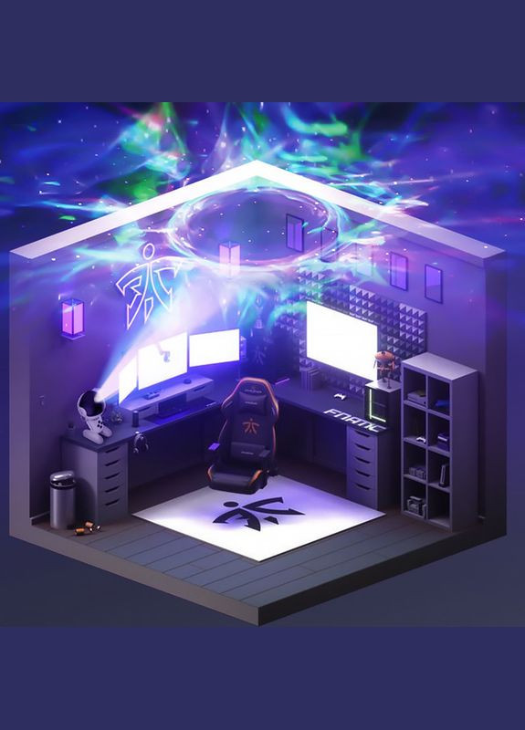 Проєктор Black Hole Galaxy Projector з таймером і обертом на 360° градусів бездротовий 11 шт. Lesko (349730430)