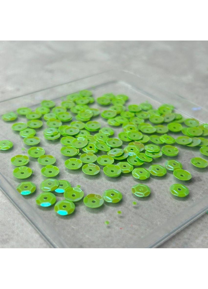 5 г - Паєтка кругла шестигранник 7 мм - салатовий з АВ Plus-plus (352745363)