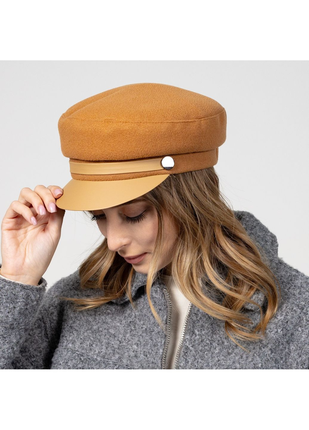 Кепка картуз жіноча вовна помаранчева КЕТРІН LuckyLOOK 610-583 (322790719)