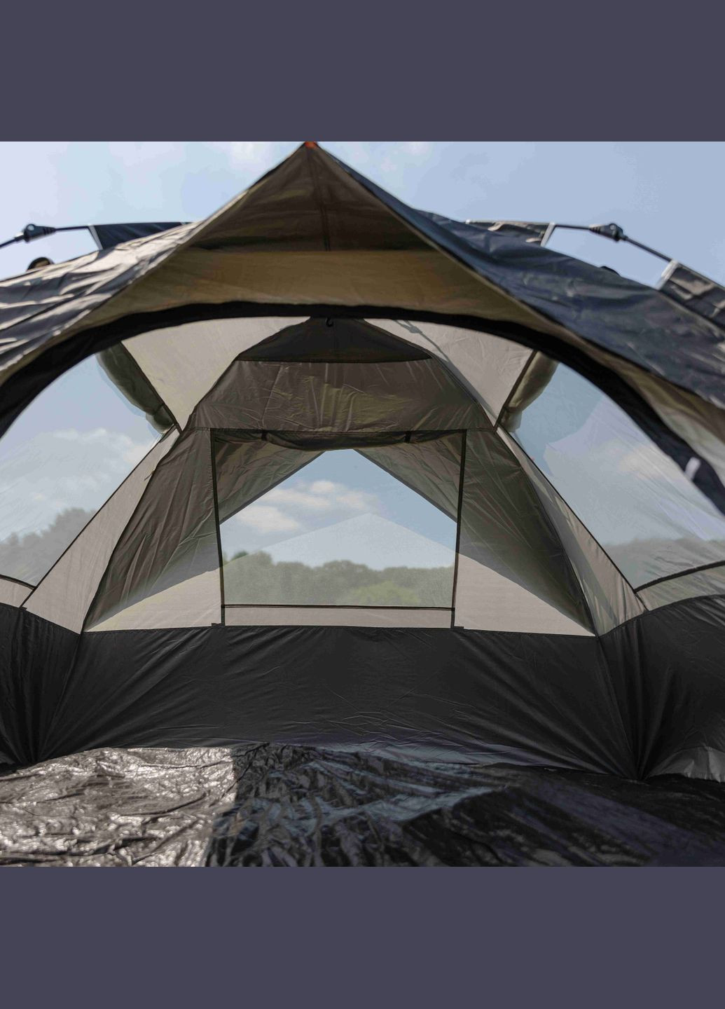 Палатка туристическая на 2-3 человека 200*195*140 см, черная LUGI (341329577)