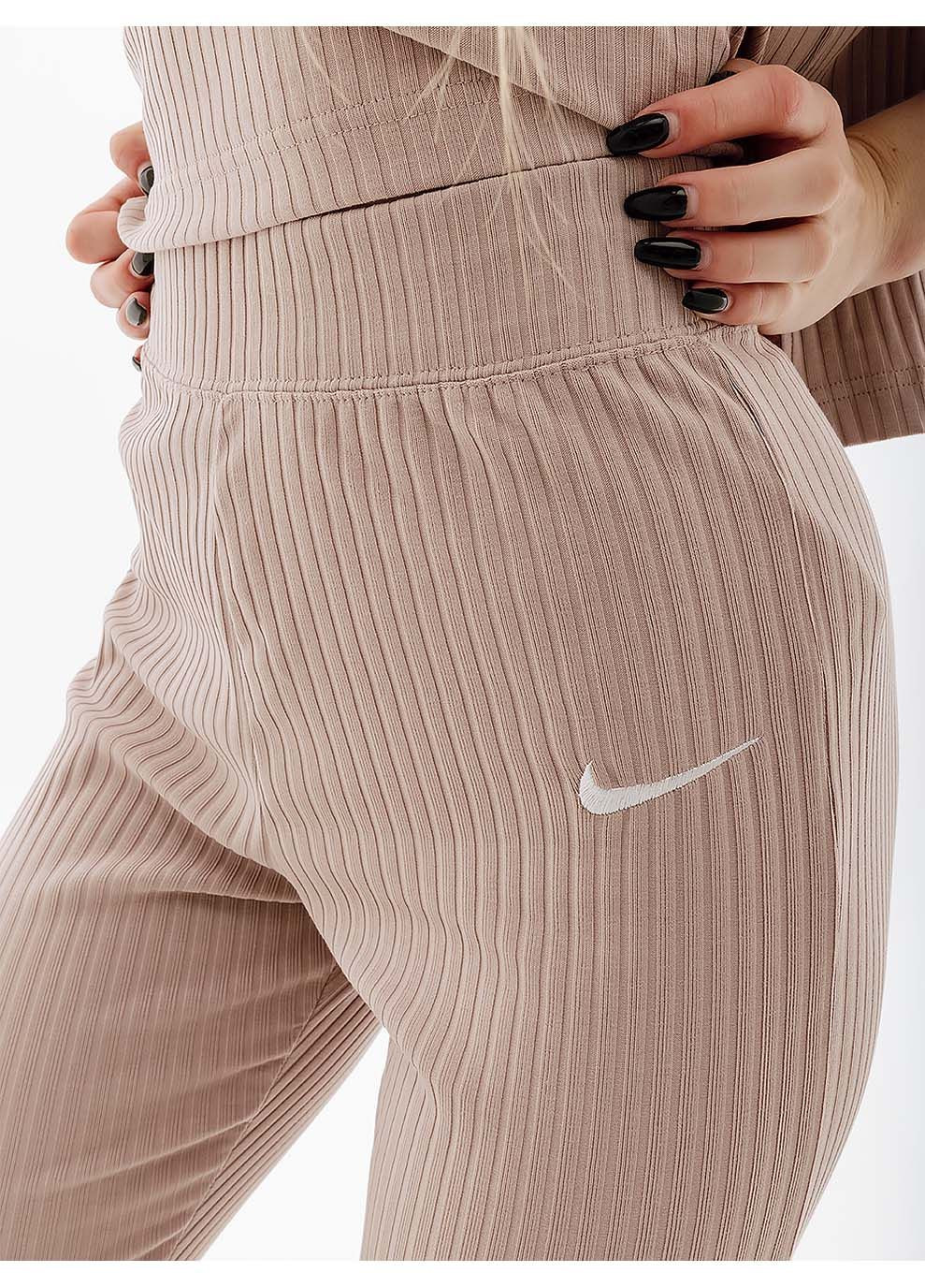 Жіночі Штани W NSW RIB JRSY PANT Бежевий Nike (367594038)