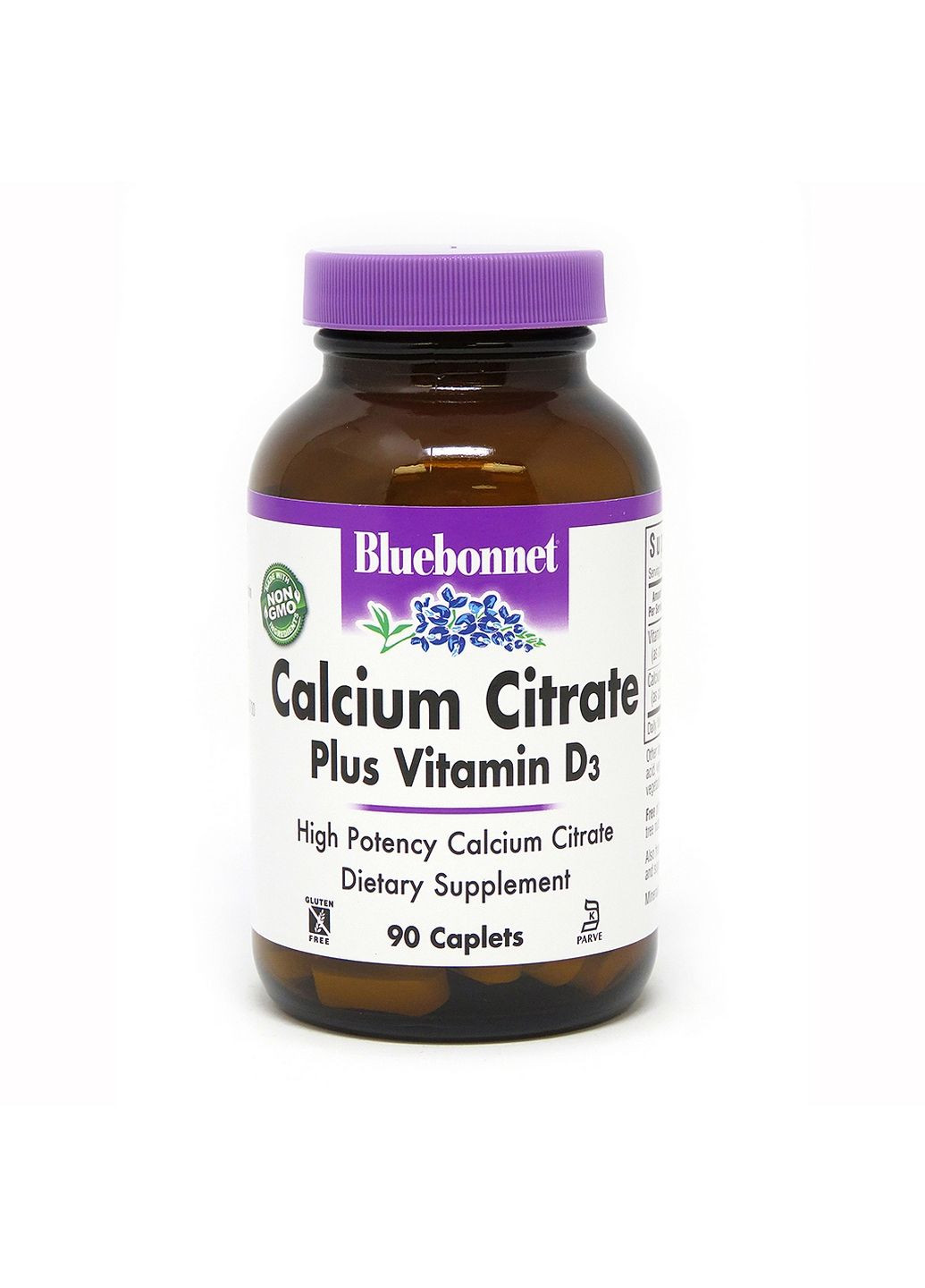 Витамины и минералы Calcium Citrate plus Vitamin D3, 90 каплет Bluebonnet Nutrition (293339054)